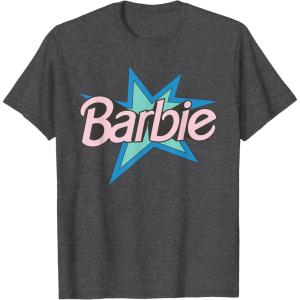 imageBarbie  Pink Logo Star TShirtDark Heather Grey