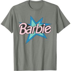 imageBarbie  Pink Logo Star TShirtOlive Heather