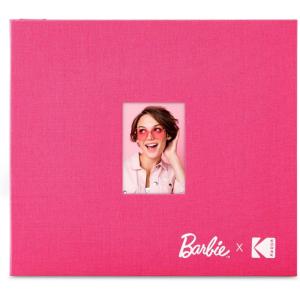 imageKodak x Barbie Pink 8x8 Cloth Covered Scrapbook Photo Album with Front Picture Window for Barbie Instant 2x3 ZINK Zero Ink Photo Paper Projects