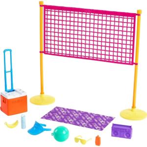 imageBarbie Loves The Ocean BeachThemed Playset with Volleyball Net ampamp Accessories Made from Recycled Plastics Gift for 3 to 7 Year Olds