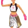 imageBarbie Boxer Brunette Doll with Boxing Outfit Featuring Short Top Graphic Metallic Boxing Shorts and Pink Boxing Gloves for Ages 3 and UpMulti