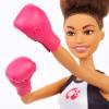 imageBarbie Boxer Brunette Doll with Boxing Outfit Featuring Short Top Graphic Metallic Boxing Shorts and Pink Boxing Gloves for Ages 3 and UpMulti