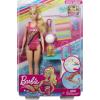 imageBarbie Dreamhouse Adventures Swim n Dive Doll 115Inch in Swimwear with Swimming Feature Diving Board and Puppy Gift for 3 to 7 Year Olds