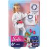 imageBarbie Olympic Games Tokyo 2020 Karate Doll with Karate Uniform Tokyo 2020 Jacket Medal Helmet Sparring Gloves and Sandals for Ages 3 and Up