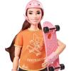 imageBarbie Olympic Games Tokyo 2020 Skateboarder Doll with Uniform Tokyo 2020 Jacket Medal Skateboard Wrist and Kneepads for Ages 3 and Up