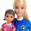 imageBarbie Soccer Coach Playset with Blonde Soccer Coach Doll Student Doll and Accessories Soccer Ball Clipboard Goal Net Cones Bench and More for Ages 3 and Up