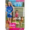 imageBarbie Soccer Coach Playset with Blonde Soccer Coach Doll Student Doll and Accessories Soccer Ball Clipboard Goal Net Cones Bench and More for Ages 3 and Up