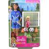 imageBarbie Soccer Coach Playset with Brunette Soccer Coach Doll Student Doll and Accessories Soccer Ball Clipboard Goal Net Cones Bench and More for Ages 3 and Up Multi