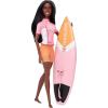 imageBarbie Olympic Games Tokyo 2020 Surfer Doll with Surf Uniform Tokyo 2020 Jacket Medal Tokyo 2020 Surfboard with Fins for Ages 3 and Up