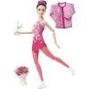 imageBarbie Winter Sports Ice Skater Brunette Doll 12 Inches with Pink Dress Jacket Rose Bouquet ampamp Trophy Great Gift for Ages 3 and UpMulti