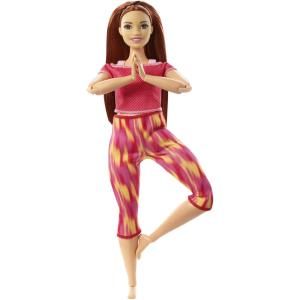 imageBarbie Made to Move Doll Curvy with 22 Flexible Joints ampamp Long Straight Red Hair Wearing Athleisurewear for Kids 3 to 7 Years OldMulticolor