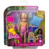 imageBarbie Doll ampamp Accessories It Takes Two Camping Playset with Owl Sleeping Bag ampamp Accessories Blonde Chelsea Small Doll