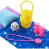 imageBarbie Doll ampamp Accessories It Takes Two Camping Playset with Owl Sleeping Bag ampamp Accessories Blonde Chelsea Small Doll