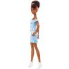 imageBarbie Fashionistas Doll 185 with Black Updo Hair Bleached Denim Dress ampamp Accessories Including Boots ampamp Headband