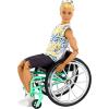 imageBarbie Ken Fashionistas Doll 167 with Wheelchair ampamp Ramp Wearing Removable TieDye Shirt Black Shorts ampamp Accessories Amazon Exclusive