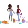 imageBarbie It Takes Two Doll ampamp Accessories Twins Playset with Brother ampamp Sister Dolls 3 Pet Puppies ampamp 10 Accessories