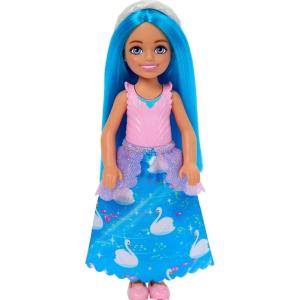 imageBarbie Dreamtopia Chelsea Mermaid Small Doll with Midnight Blue Hair ampamp Ombre Tail Tiara Accessory Doll Bends at WaistBlue Hair Royal