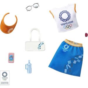 imageBarbie Fashion Pack of Doll Clothes Inspired by The Olympic Games Tokyo 2020 Collectible Set Includes Sports Top with Logo Skirt ampamp 6 Accessories