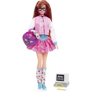 imageBarbie Rewind Doll 80s Edition Schoolin Around Outfit with Varsity Jacket AcidWashed Skirt and Rad Accessories