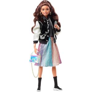 imageBarbie Signature BarbieStyle Fashion Doll ampamp Clothing Set Brunette with 2 Tops Skirt Jeans Jacket 2 Pairs of Shoes ampamp Accessories