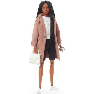 imageBarbie Signature BarbieStyle Fully Poseable Fashion Doll 12in Brunette with Braids with 2 Tops Shorts Skirt Coat 2 Pairs of Shoes ampamp Accessories Gift for Collector