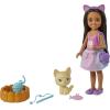 imageBarbie Chelsea Doll ampamp Accessories Brunette Doll with Removable SprinklePrint Skirt Kitten Pet Bed ampamp MoreMulticolor