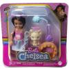 imageBarbie Chelsea Doll ampamp Accessories Brunette Doll with Removable SprinklePrint Skirt Kitten Pet Bed ampamp MoreMulticolor