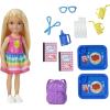 imageBarbie Club Chelsea School Playset with Blonde Small Doll ampamp Classroom Accessories Flipping Blackboard Cafeteria Desks ampamp MoreClassroom playset