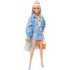 imageBarbie Extra Doll and Accessories with ExtraLong Blonde Hair Wearing Floral Outfit ampamp Poncho with Pet BunnyBlonde Blue Paisley Print