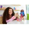 imageBarbie Extra Doll and Accessories with ExtraLong Blonde Hair Wearing Floral Outfit ampamp Poncho with Pet BunnyPink Streaks Jersey Dress