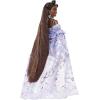 imageBarbie Extra Fancy Fashion Doll ampamp Accessories Dressed in a TeddyPrint Gown with Sheer Train Plus Teddy Bear Pet