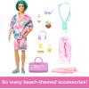 imageBarbie Extra Fly Doll with BeachThemed Travel Clothes ampamp Accessories Tropical Coverup with Oversized Hat ampamp BagKen