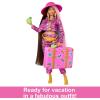 imageBarbie Extra Fly Doll with BeachThemed Travel Clothes ampamp Accessories Tropical Coverup with Oversized Hat ampamp BagSafari