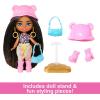 imageBarbie Extra Mini Minis Travel Doll with Pink ampamp Blonde Hair Fringe Top Pastel Mini Skit ampamp DesertThemed AccessoriesSafari