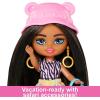 imageBarbie Extra Mini Minis Travel Doll with Pink ampamp Blonde Hair Fringe Top Pastel Mini Skit ampamp DesertThemed AccessoriesSafari