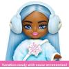 imageBarbie Extra Mini Minis Travel Doll with Pink ampamp Blonde Hair Fringe Top Pastel Mini Skit ampamp DesertThemed AccessoriesSnow