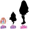 imageBarbie Extra Mini Minis with BlueStreaked Black Ponytail Wearing Rainbow Dress ampamp Accessories ampamp Stand 325inch325 Inch