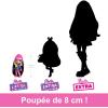 imageBarbie Extra Mini Minis with BlueStreaked Black Ponytail Wearing Rainbow Dress ampamp Accessories ampamp Stand 325inch325 inch Pack of 2