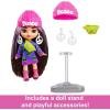 imageBarbie Extra Mini Minis with BlueStreaked Black Ponytail Wearing Rainbow Dress ampamp Accessories ampamp Stand 325inch325 inch Pack of 2