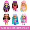 imageBarbie Extra Mini Minis with BlueStreaked Black Ponytail Wearing Rainbow Dress ampamp Accessories ampamp Stand 325inch325 inch Pack of 2