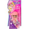 imageBarbie Extra Mini Minis with BlueStreaked Black Ponytail Wearing Rainbow Dress ampamp Accessories ampamp Stand 325inch325 inches