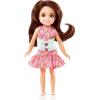 imageBarbie Chelsea Doll Small Doll with Brace for Scoliosis Spine Curvature Brunette Wearing Pink Lightning Bolt Dress