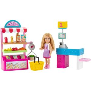 imageBarbie Chelsea Can Be Doll ampamp Snack Stand Playset with 15 Accessories Including Snack Stand Register ampamp Shopping Basket Blond Doll