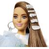 imageBarbie Extra Doll ampamp Accessories with Long Brunette Hair and Bling Clips in MultiColored Dress with Pet Crocodile