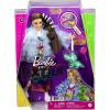 imageBarbie Extra Doll ampamp Accessories with Long Brunette Hair and Bling Clips in MultiColored Dress with Pet Crocodile