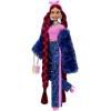 imageBarbie Extra Doll ampamp Accessories with Long Periwinkle Hair Teddy BearPrint Denim Jacket Matching Shorts ampamp Pet PuppyBurgundy Blue Leopard