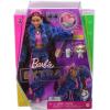 imageBarbie Extra Doll ampamp Accessories with Long Periwinkle Hair Teddy BearPrint Denim Jacket Matching Shorts ampamp Pet PuppyBurgundy Blue Leopard