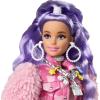 imageBarbie Extra Doll ampamp Accessories with Long Periwinkle Hair Teddy BearPrint Denim Jacket Matching Shorts ampamp Pet PuppyPeriwinkle Hair Denim Jacket