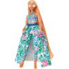imageBarbie Extra Fancy Fashion Doll ampamp Accessories with Curvy Shape ampamp Orange Hair in Floral 2Piece Gown with Pet Kitten