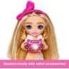 imageBarbie Extra Fly Minis Travel Doll Safari Look with Super Long Brunette Hair in AnimalPrint Outfit ampamp Accessories 55inch